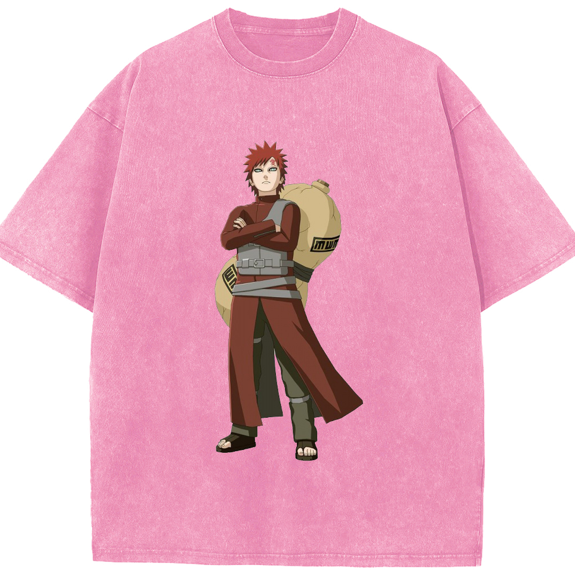 （画像用） NARUTO -ナルト- ガアラ Gaara 綿100% ヴィンテージ風 半袖Tシャツ（フロントプリント）